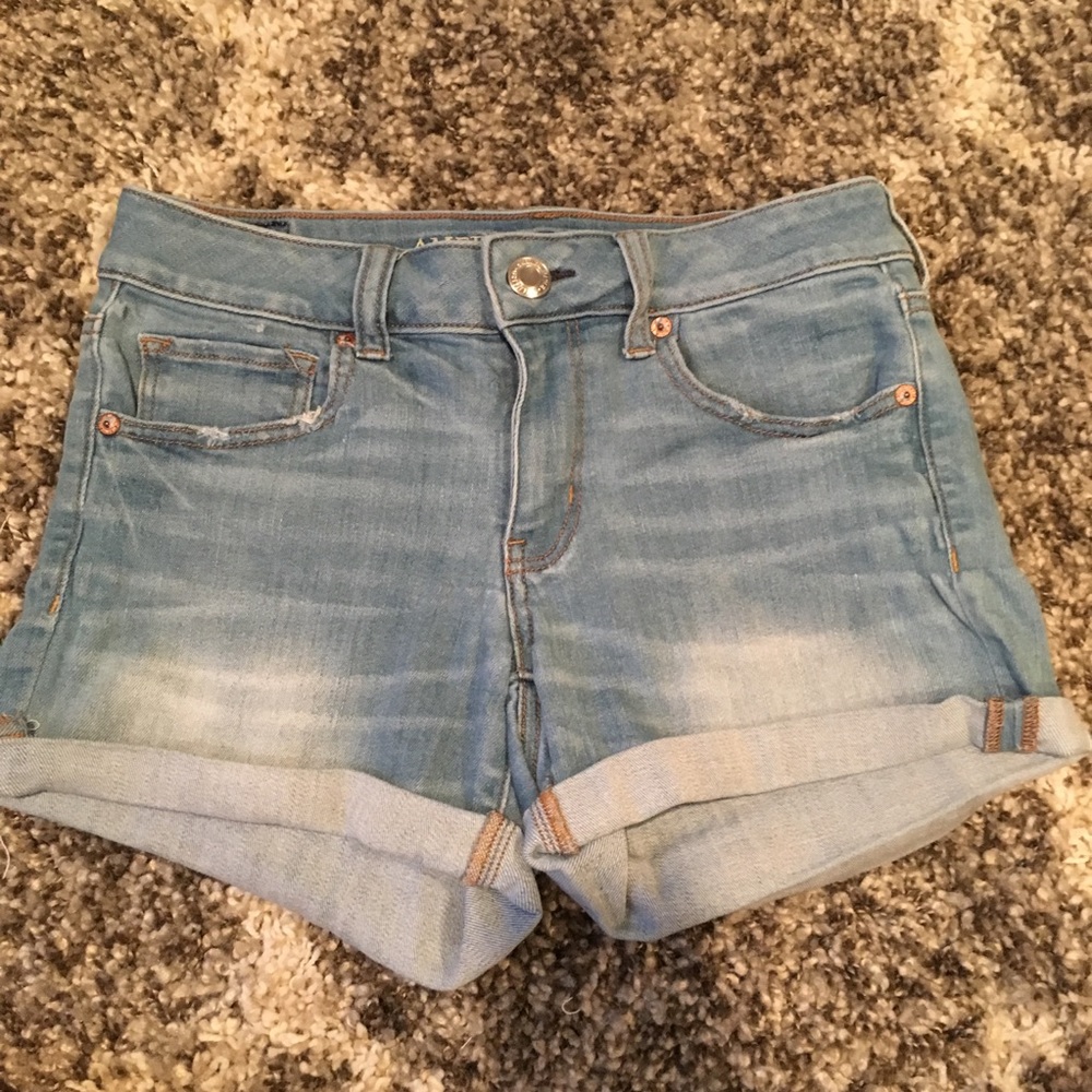 Light Wash American Eagle High Waisted Shorts